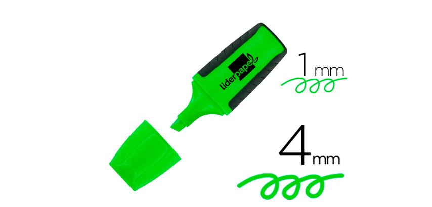 Rotulador liderpapel mini fluorescente verde