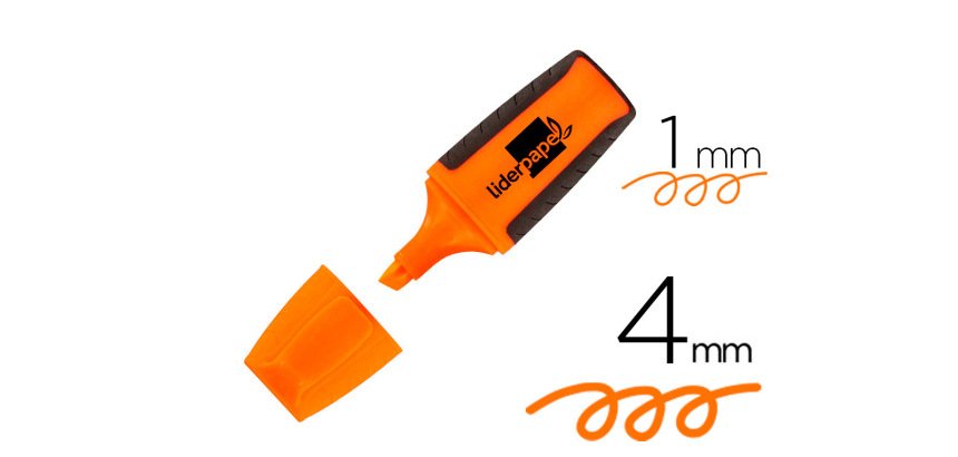 Rotulador liderpapel mini fluorescente naranja