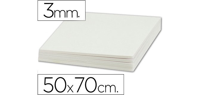 Carton pluma liderpapel blanco doble cara 50x70cm espesor 3mm