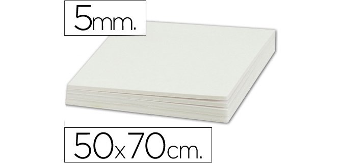 Carton pluma liderpapel blanco doble cara 50x70cm espesor 5mm