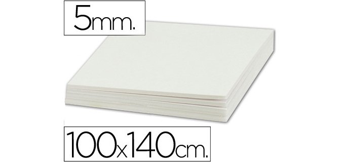 Carton pluma liderpapel blanco doble cara 100x140cm espesor 5mm