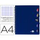 Cuaderno espiral liderpapel a4 micro executive tapa plastico 100h 80 gr cuadro 5mm 5 separadores con gomilla azul