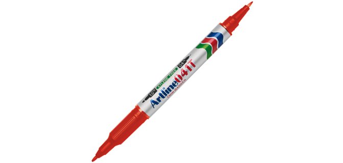 Rotulador artline marcador permanente ek-041t rojo doble punta 0.4 y 1.0 mm