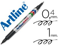Rotulador artline marcador permanente ek-041t negro doble punta 0,4 y 1,0 mm