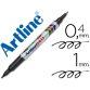 Rotulador artline marcador permanente ek-041t negro doble punta 0,4 y 1,0 mm