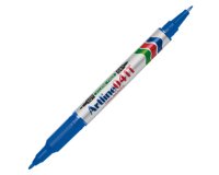 Rotulador artline marcador permanente ek-041t azul doble punta 0.4 y 1.0 mm