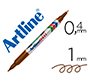 Rotulador artline marcador permanente ek-041t marron -doble punta 0.4 y 1.0 mm