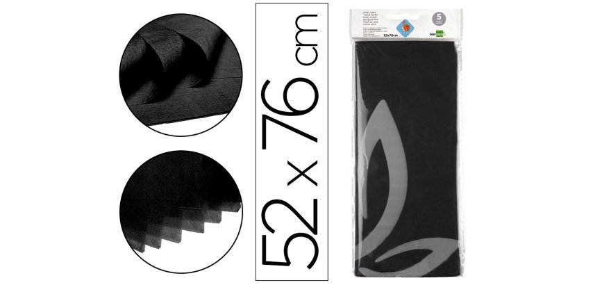 Papel seda liderpapel 52x76cm 18g/m2 bolsa de 5 hojas