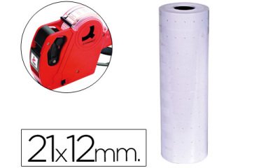 Etiquetas q-connect blanca 21x12 mm lisa rollo 1000 etiquetas para etiquetadora connect kf00712