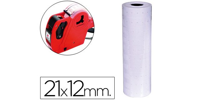Etiquetas q-connect blanca 21x12 mm lisa rollo 1000 etiquetas para etiquetadora connect kf00712