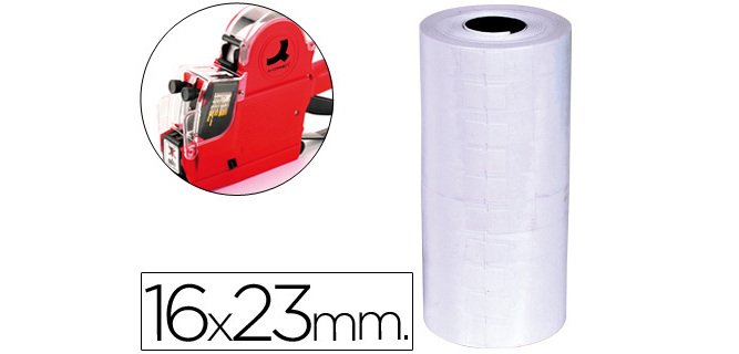Etiquetas q-connect blanca 16x23 mm lisa rollo 700 etiquetas para etiquetadora q-connect kf00711