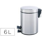 Papelera metalica q-connect con pedal cromada 32x21 cm capacidad 6 litros