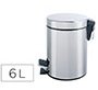 Papelera metalica q-connect con pedal cromada 32x21 cm capacidad 6 litros