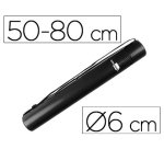 Portaplanos plastico liderpapel diametro 6 cm extensible hasta 80 negro