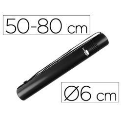 Portaplanos plastico liderpapel diametro 6 cm extensible hasta 80 negro