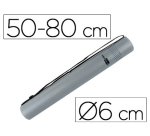 Portaplanos plastico liderpapel diametro 6 cm extensible hasta 80 gris