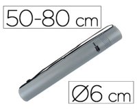 Portaplanos plastico liderpapel diametro 6 cm extensible hasta 80 gris