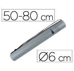 Portaplanos plastico liderpapel diametro 6 cm extensible hasta 80 gris