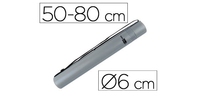 Portaplanos plastico liderpapel diametro 6 cm extensible hasta 80 gris