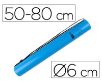 Portaplanos plastico liderpapel diametro 6 cm extensible hasta 80 azul