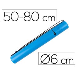 Portaplanos plastico liderpapel diametro 6 cm extensible hasta 80 azul