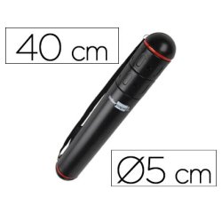 Portaplanos plastico liderpapel diametro 5 x 40 cm no extensible negro