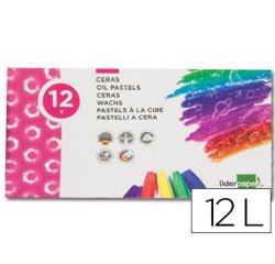 Lapices cera semi blanda lider papel caja de 12 unidades colores surtidos
