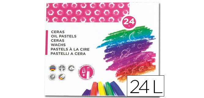 Lapices cera semi blanda lider papel caja de 24 unidades colores surtidos