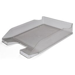 Bandeja sobremesa plastico q-connect gris oscuro transparente 240x70x340 mm