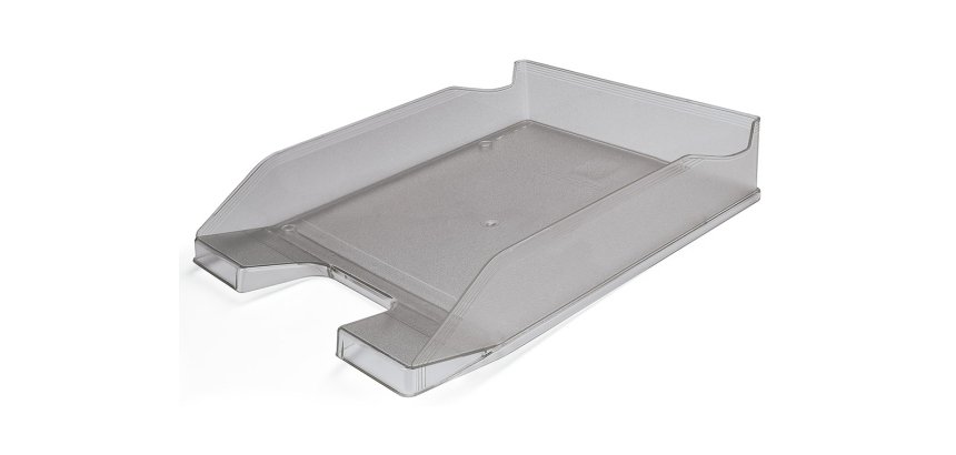 Bandeja sobremesa plastico q-connect gris oscuro transparente 240x70x340 mm
