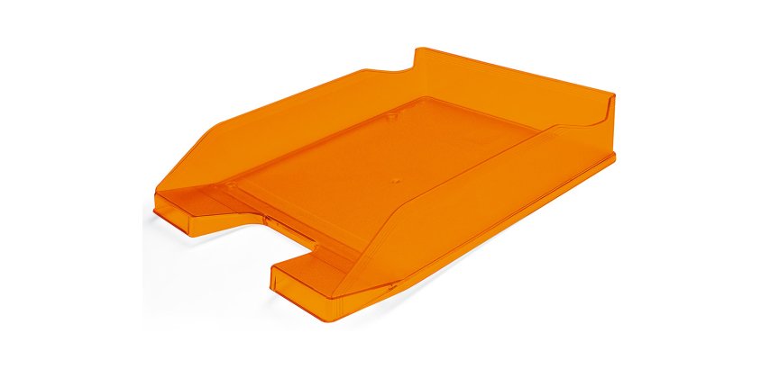 Bandeja sobremesa plastico q-connect naranja transparente 240x70x340 mm