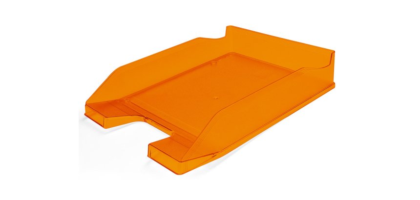 Bandeja sobremesa plastico q-connect naranja transparente 240x70x340 mm