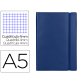 Libreta liderpapel simil piel a5 120 hojas 70g/m2 cuadro 4mm sin margen azul