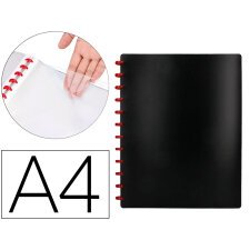 Carpeta liderpapel din a4 con 20 fundas intercambiables color negro