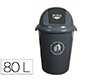 Contenedor q-connect plástico con tapa de balancin 80L gris 