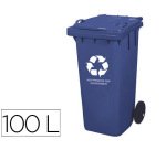 Contenedor selectivo q-connect 100L azul con ruedas