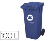 Contenedor selectivo q-connect 100L azul con ruedas