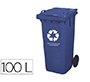 Contenedor selectivo q-connect 100L azul con ruedas