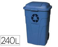 Contenedor selectivo q-connect 240L azul con ruedas