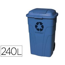 Contenedor selectivo q-connect 240L azul con ruedas