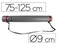 Portaplanos plastico liderpapel diametro 9 cm extensible hasta 125 cm gris