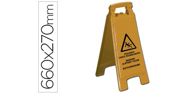 Cartel plastico q-connect señalizacion suelo resbaladizo