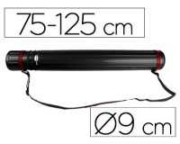 Portaplanos plastico liderpapel diametro 9 cm extensible hasta 125 cm negro