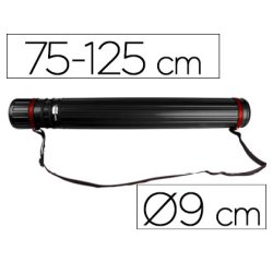 Portaplanos plastico liderpapel diametro 9 cm extensible hasta 125 cm negro