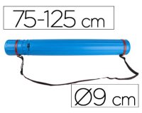 Portaplanos plastico liderpapel diametro 9 cm extensible hasta 125 cm azul