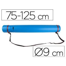 Portaplanos plastico liderpapel diametro 9 cm extensible hasta 125 cm azul