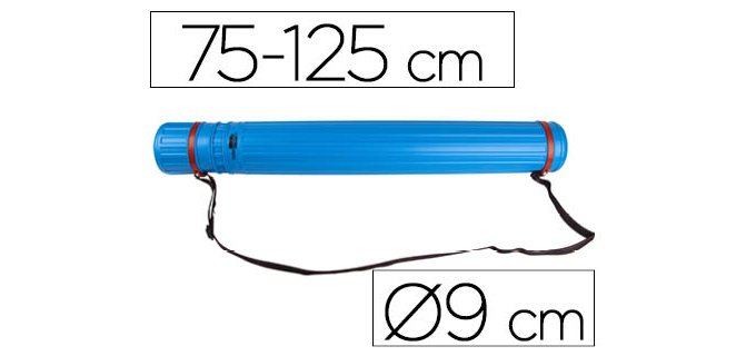Portaplanos plastico liderpapel diametro 9 cm extensible hasta 125 cm azul