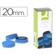 Iman para sujecion q-connect ideal para pizarras magneticas20 mm azul caja de 10 unidades