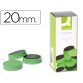 Iman para sujecion q-connect ideal para pizarras magneticas20 mm verde caja de 10 unidades