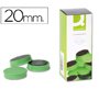 Iman para sujecion q-connect ideal para pizarras magneticas20 mm verde caja de 10 unidades